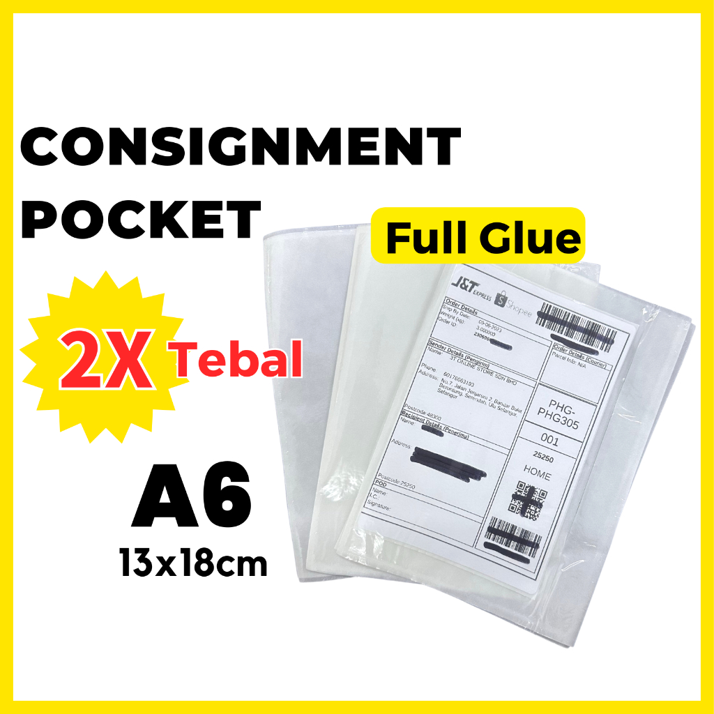 A6 Consignment Note Pocket Mailing Address Airwaybill 背胶袋