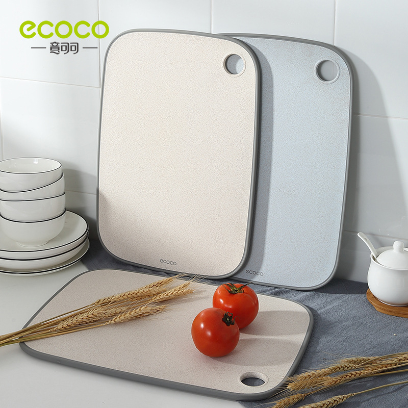 🔥Readystock Kelantan🔥 Ecoco Hight Quality Wheat Straw Cutting Board Kitchen Plastic Chopping Board Papan Pemotong