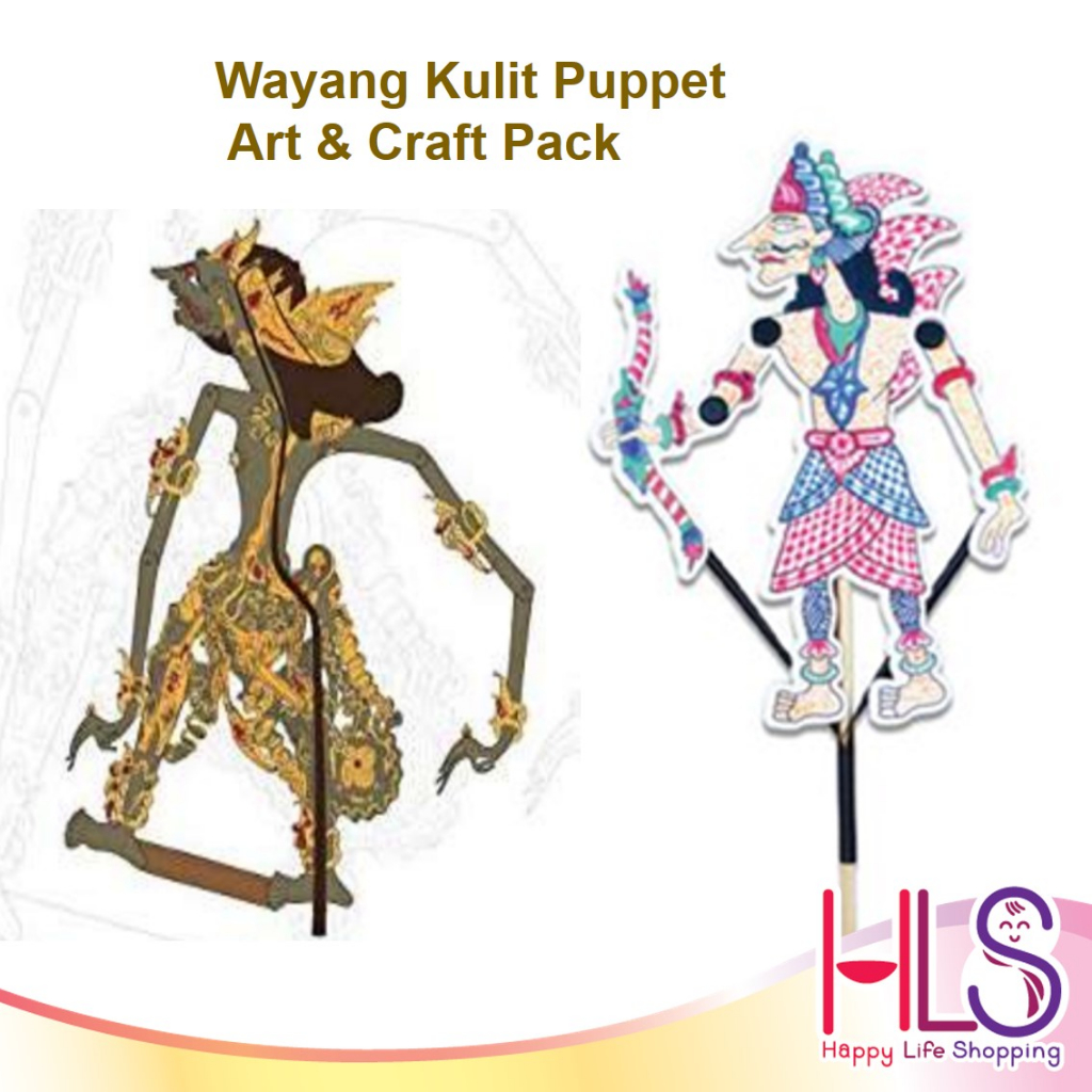 HLS DIY Wayang Kulit Puppet Craft Kit with Marker Pens Traditional Malay Shadow Puppet Art Painting Set