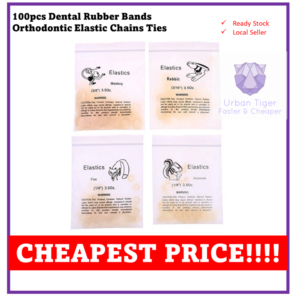 [READY STOCK] 100pcs Dental Orthodontic Rubber Bands Elastic Chains Ties 3.5Oz/6.5Oz