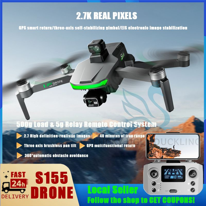 S155 Drone Three-Axis Gimbal Hd Aerial Photography Gps Automatic Return 360 ° Obstacle Avoidance Brushless Motor
