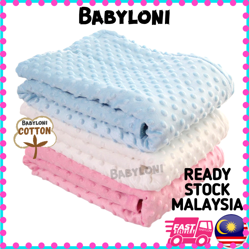 ⭐Baby Newborn Swaddle Muslin Wrap Sleeping Minky Dot Fleece Blanket Bath Towel Bedung Bayi Tuala