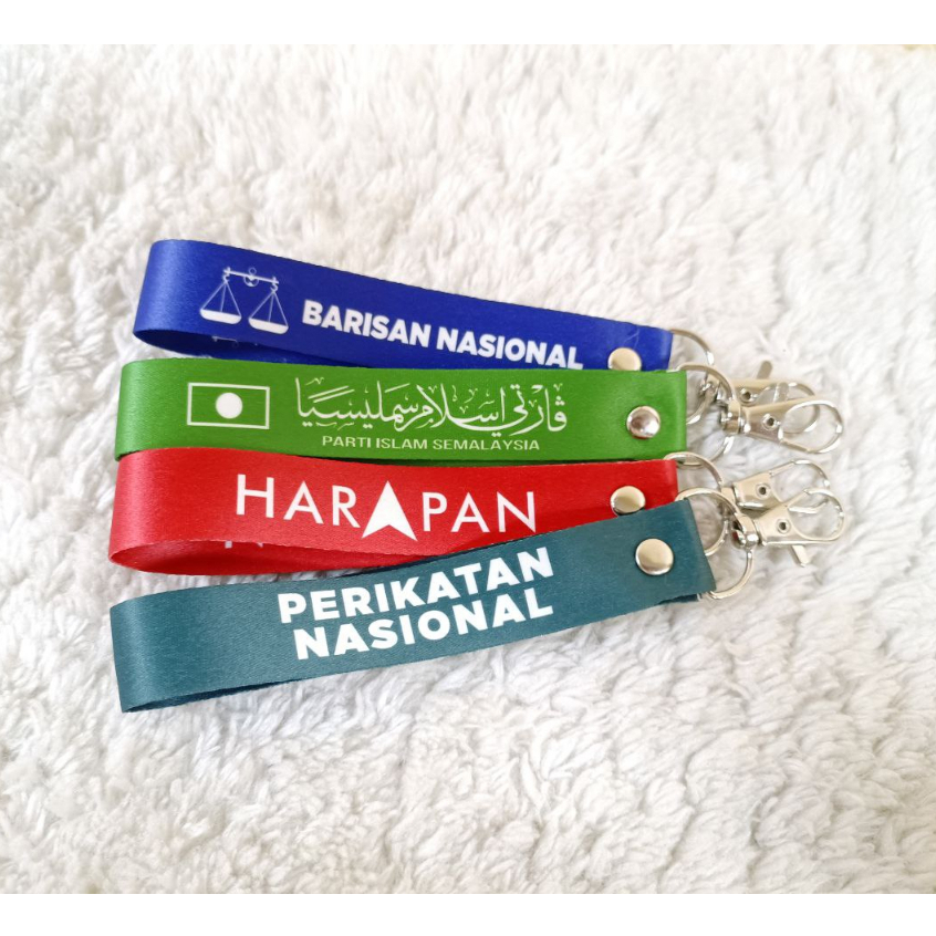 KEYCHAIN PILIHAN RAYA | MINI LANYARD PARTI | LANYARD PN | PH | PAS | BN