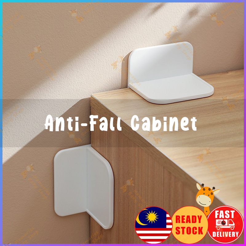 Anti-Fall Cabinet Baby Safety Child Protection Anti Tipping Self Adhesive Punch Free Gadget Kabinet Anti Jatuh 家具防倾倒固定器