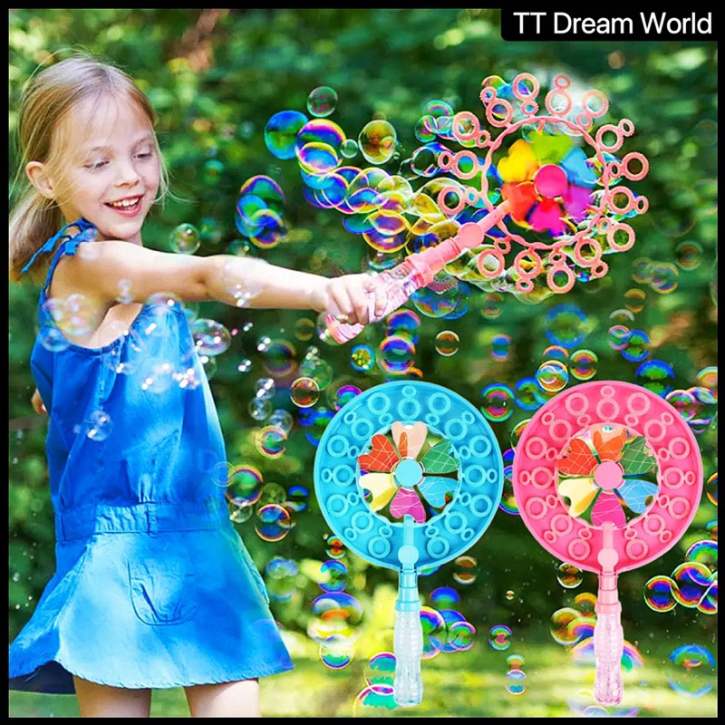 Children's Bubble Toy Wand Kids Bubble Blower Windmill Bubble Machine Mainan Buih Kanak-kanak 风车泡泡机儿童玩具泡泡棒吹泡泡器