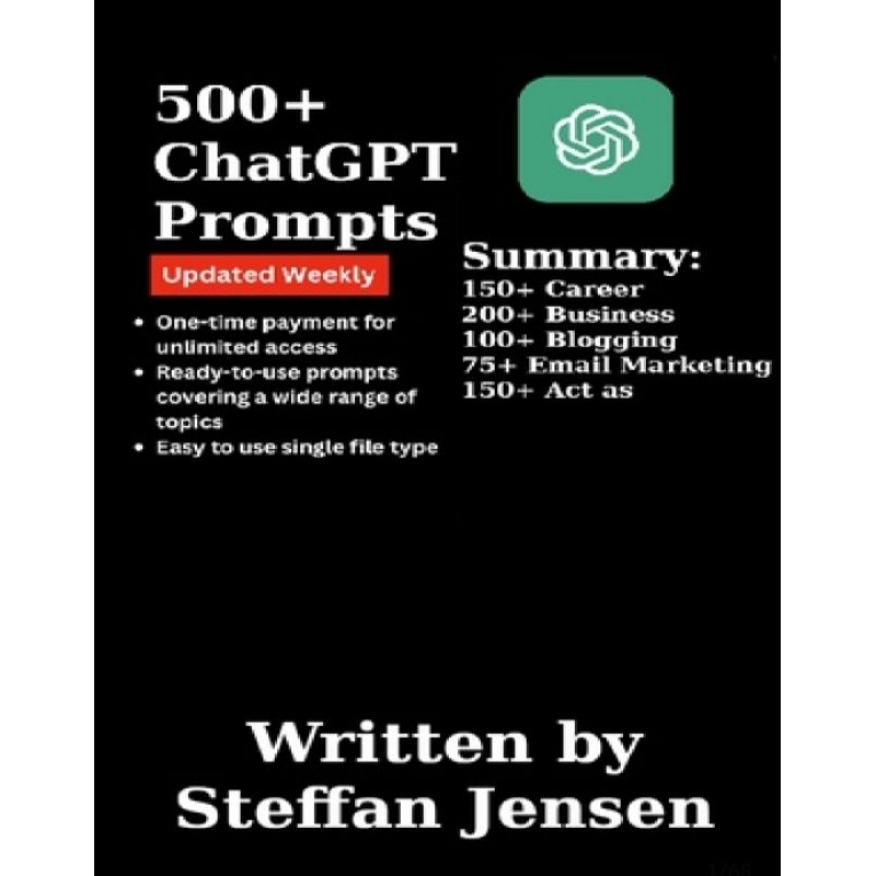 [Digital Book : EB-4181] 500+ Ultimate ChatGPT Prompts To Copy | ebook