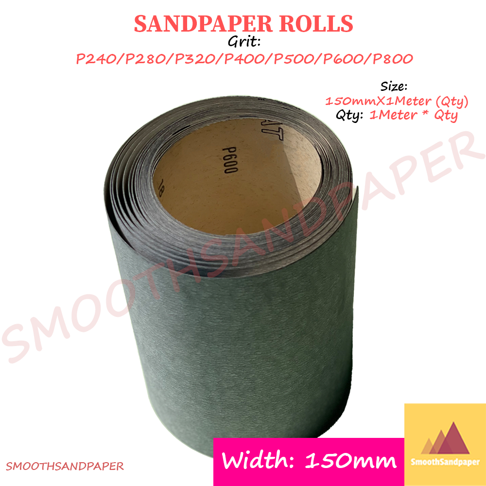 Sandpaper Roll Silicon Carbide (Grey) Kertas Pasir (Kelabu) Amplas 150mmX1Meter 木工铁工砂纸卷 image 4