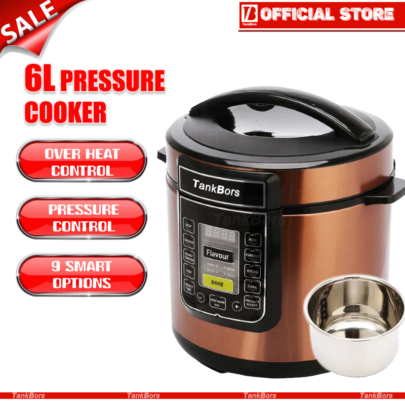 🇲🇾 Malaysia Plug 2Year Warrenty TankBors Pressure Cooker Stainless Steel Pot PC-60 Rice Cooker (6L)