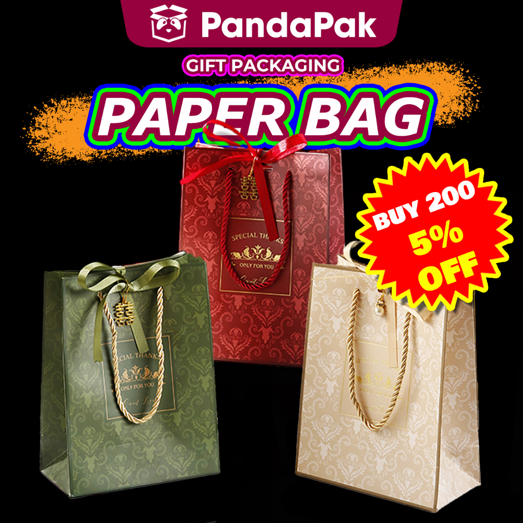 PANDAPAK Doorgift Goodies Bag Paper Bag Wedding Doorgift Beg Gift Bag 婚礼纸袋 礼品袋 Beg Kahwin