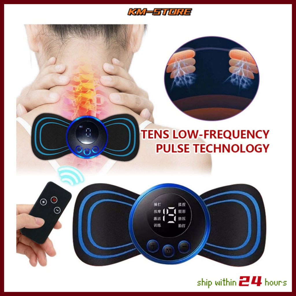 [Ready Stock] Electric Neck Massager EMS Cervical Vertebra Massage Patch for Muscle Pain Relief and Shoulder Relaxation Portable