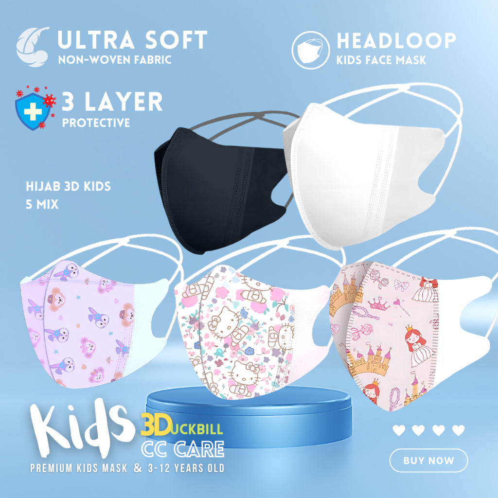 Kids Cartoon Disposable Face Mask 50pcs Baby Mask 3D KF94 KN95