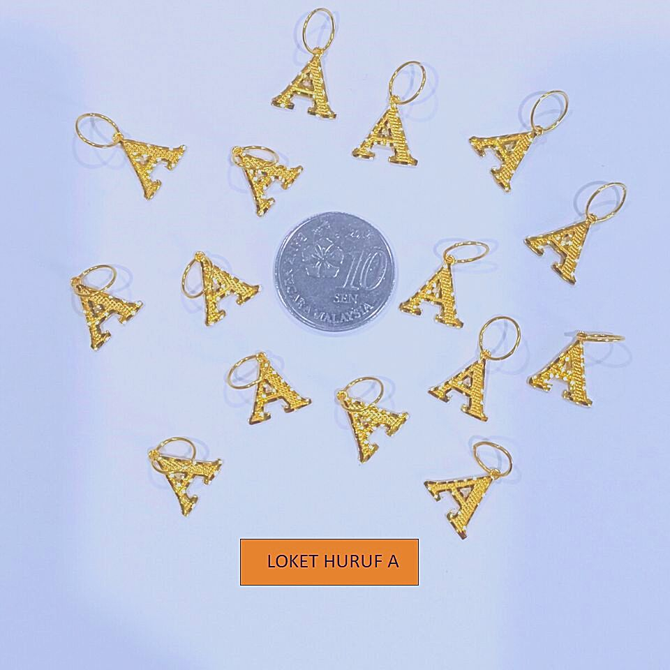 LOKET HURUF EMAS 916 ORIGINAL EMAS 916 BAJET EMAS 916 MURAH EMAS 916 TULEN