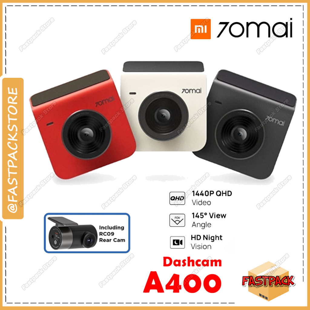 70mai A400 Dash Cam + RC09 Rear Car Recorder Dash Cam QHD 1440P Rear Cam Night Vision 145 FOV WDR App Control Recording
