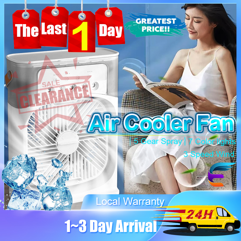 Air Cooler Fan 3 in 1 Mini Portable Fan Humidifier with 7 Colors LED Light Air Conditioner Cooler Water Cooling 冷风机风扇