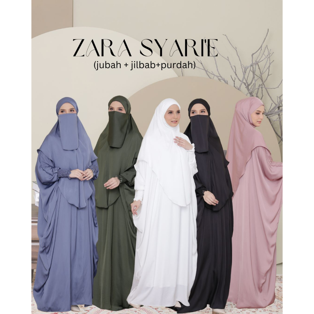 Hanna Mirae Zara Syarie,Set Jubah & Jilbab +Free Purdah