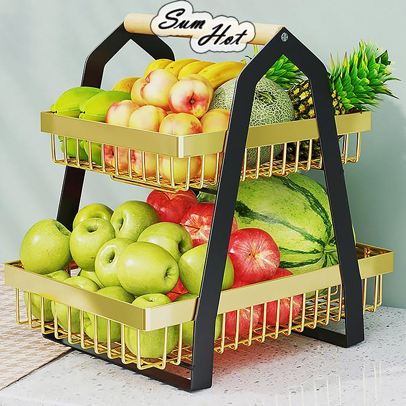 Fruit Basket Vegetables Fruits Breads Snacks Stackable Basket Storage Organizer Kitchen Fruit Holder