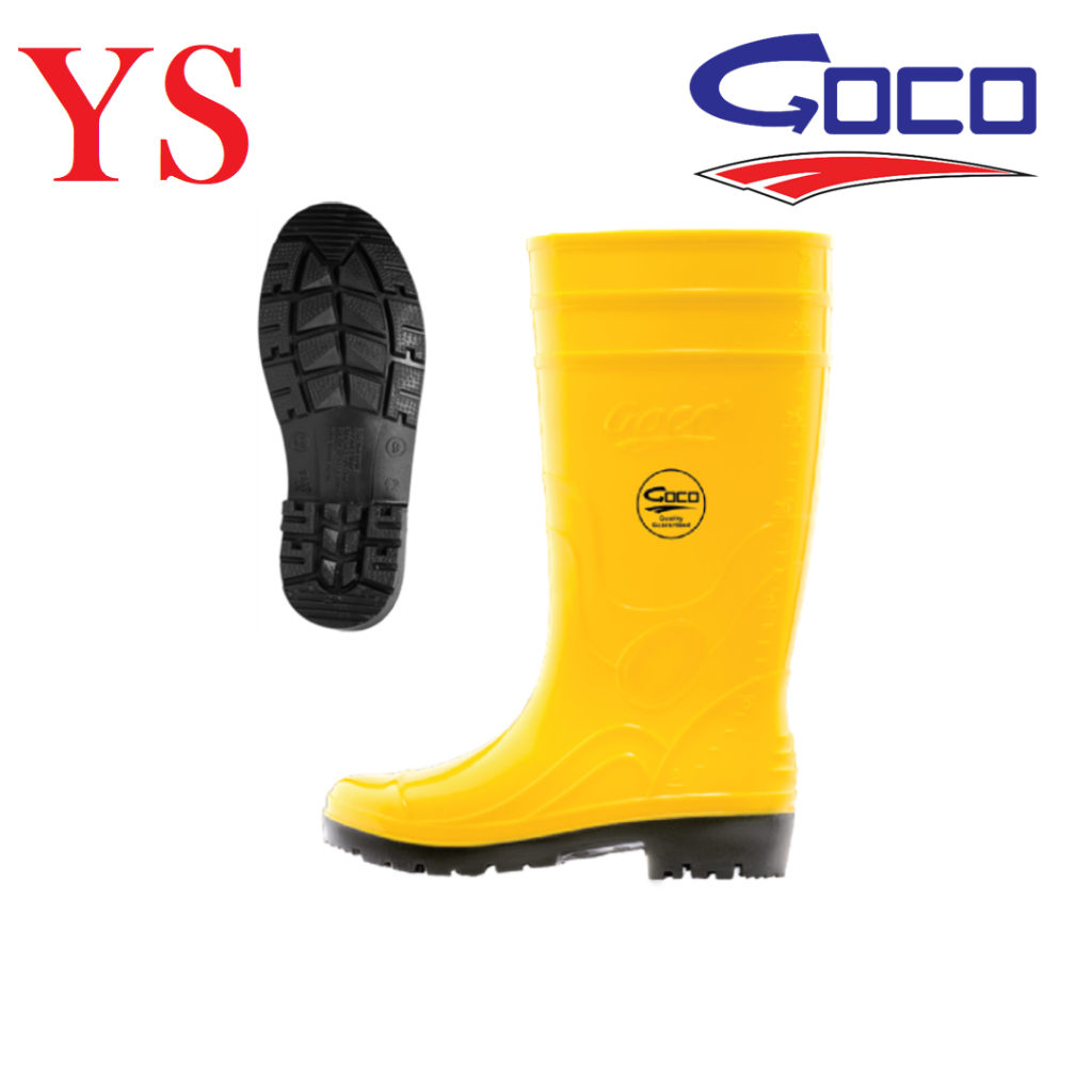 Goco 989 Yellow Rain Boots | Rubber Boot | Kasut But Getah Panjang Kuning