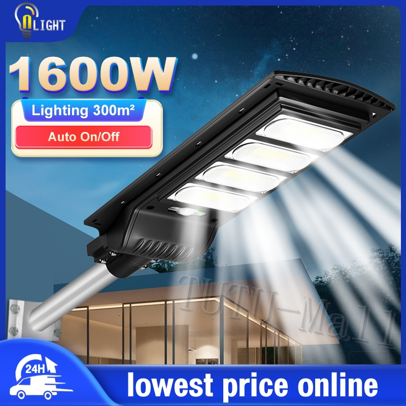 Free Warranty lampu solar light outdoor lighting 1600W Waterproof lampu jalan Solar street light Human body induction