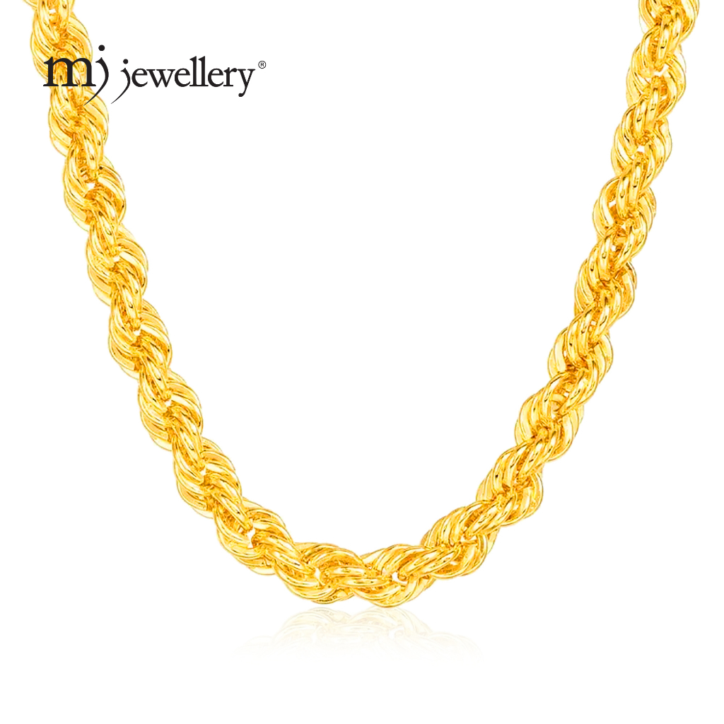 MJ Jewellery - Signature - 375 Gold 8MM Hollow Rope Necklace R004