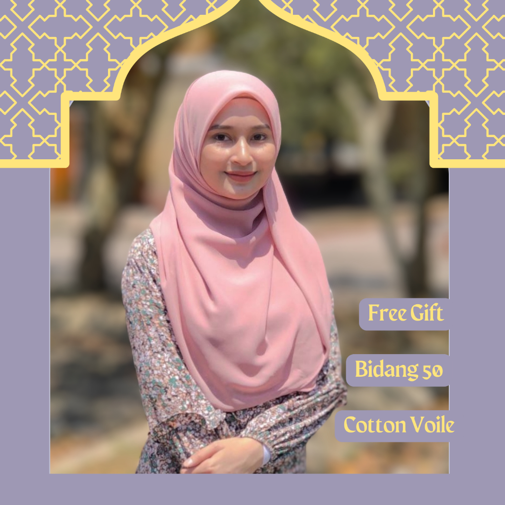 Bawal Cotton Curve Exclusive Bidang 50 Veil Nikah Tunang Tudung Curve Online