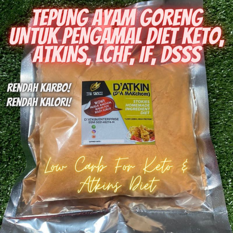 KETO & ATKINS TEPUNG AYAM GORENG RANGUP SPICY LOW CARBOHIDRATE / DIET ATKIN KETO. KETO FRIED CHICKEN FLOUR SPICY