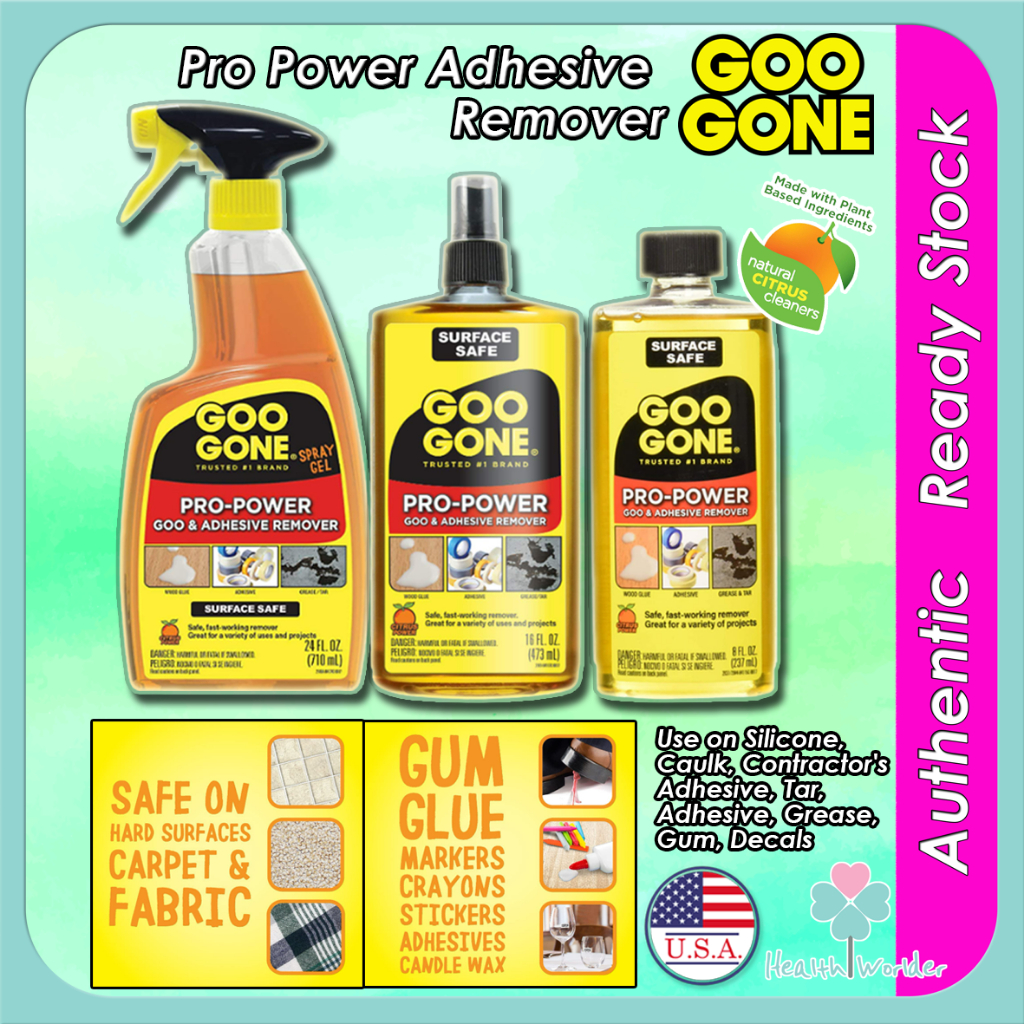 Goo Gone Pro Power Adhesive Remover Silicone Caulk Contractor's AdhesiveTar Grease Gum Decals