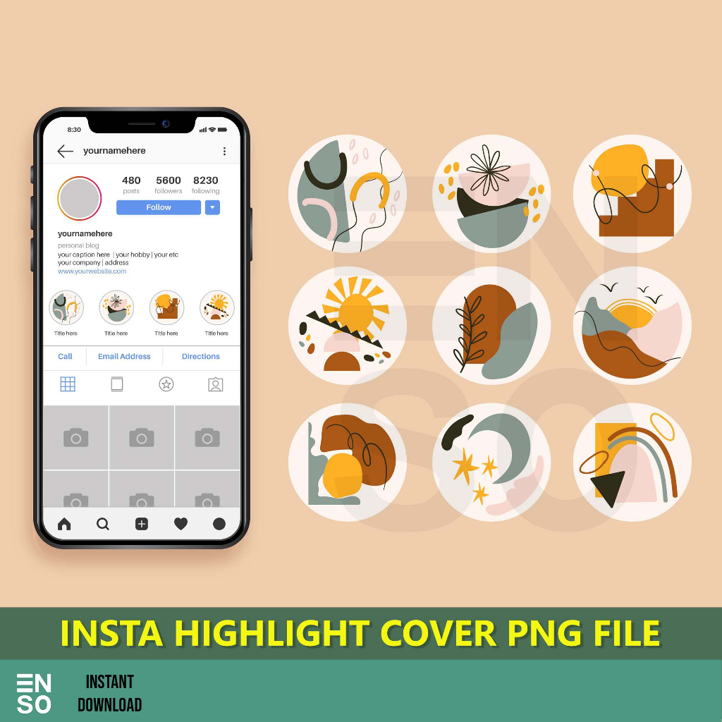 Instagram Highlight Cover Simple Minimalist Design PNG Files | Affordable & High-Quality Pictures (SW041)