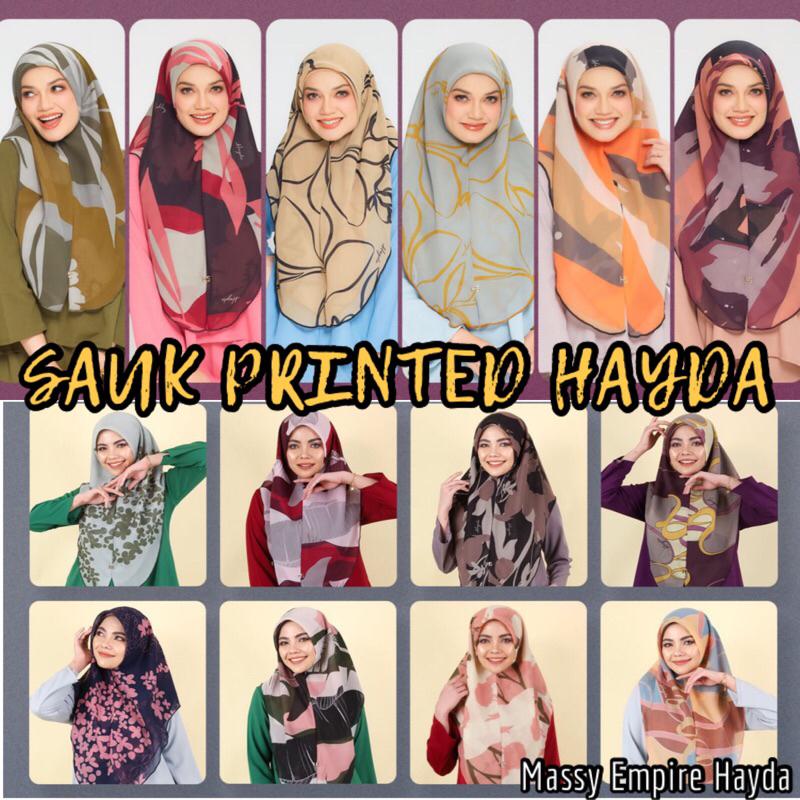 ‼️BEST SELLER‼️ ( LEBARAN DAN HARI RAYA ) SAUK PRINTED HAYDA‼️TUDUNG SARUNG PUTERI SARAH‼️ANTIKEDUT