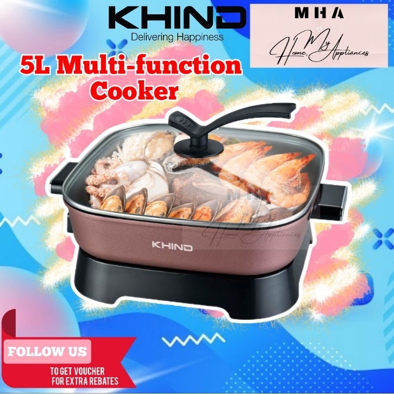 Khind Multi Cooker Multi Electric Skillet 5L HP7000