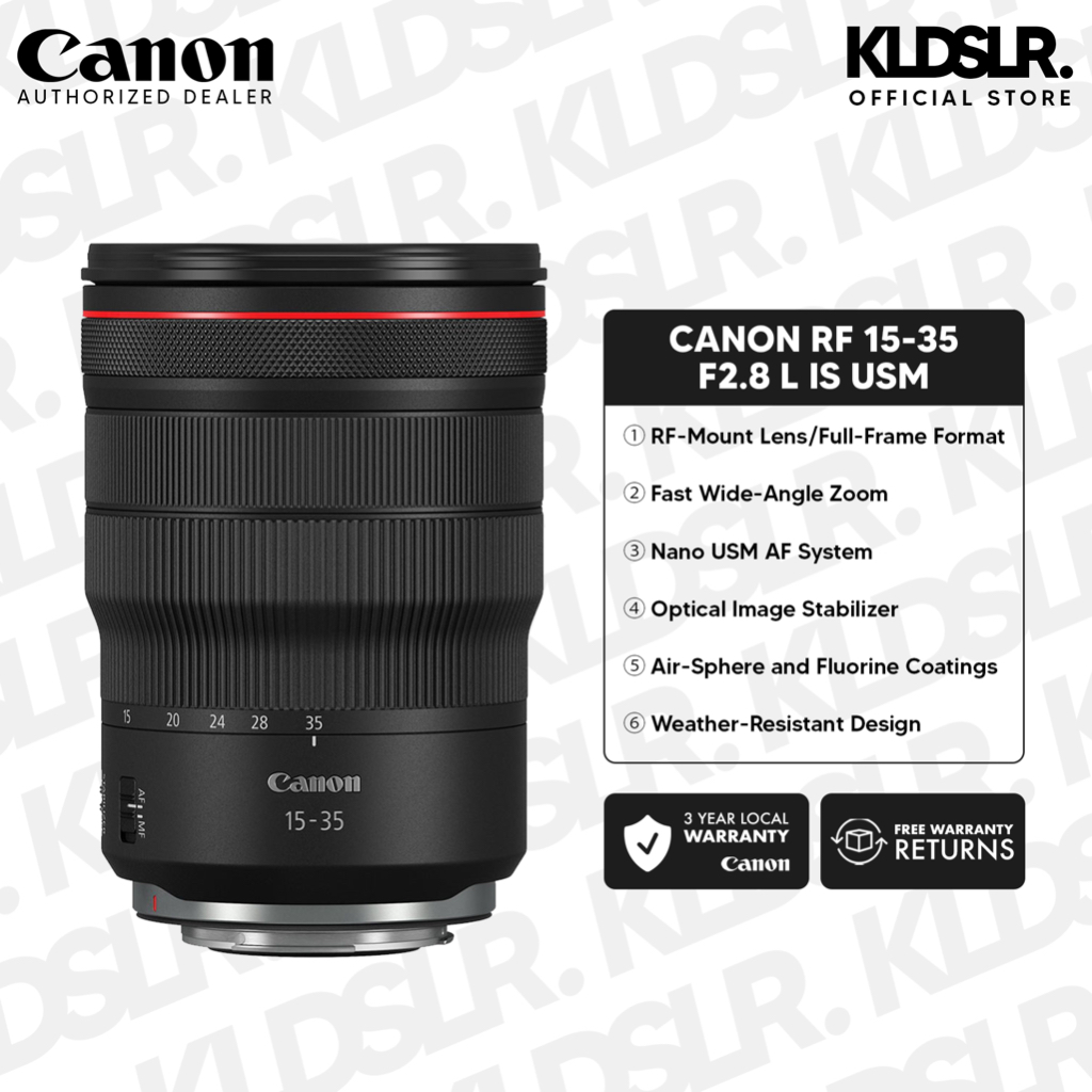 [READY STOCK] Canon RF 15-35mm F2.8L IS USM Lens (Canon Malaysia Warranty)