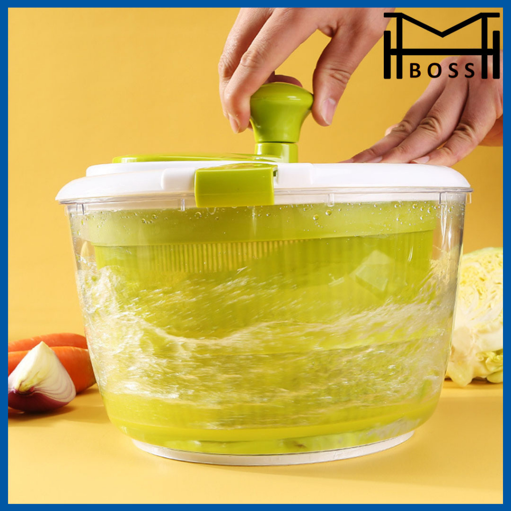 SALAD SPINNER PEMUTAR SALAD WASHING SPINNER SALAD WASHER CUCI SALAD DEHYDRATOR DRYING SALAD WATER DRAIN BASKET