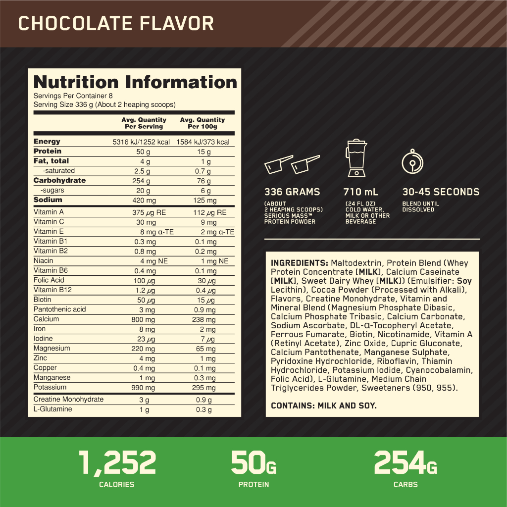 Optimum Nutrition Serious Mass Protein (6lbs)