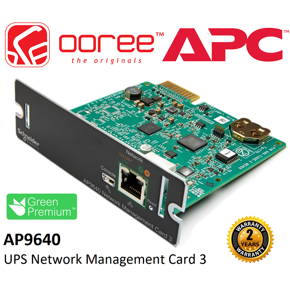 APC AP9640 UPS NETWORK MANAGEMENT CARD 3 FOR REMOTE MONITORING AND CONTROL OF INDIVIDUAL UPS BY NETW
