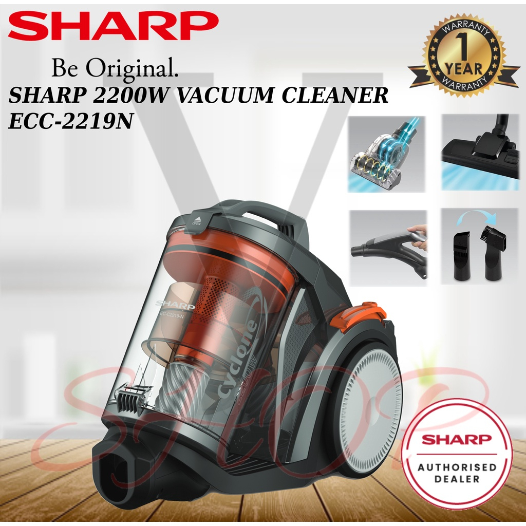 SHARP 1200W // 1800W // 2200W VORTEX CYCLONE BAGLESS VACUUM CLEANER ECC1219S // ECC1819R // ECC2219N