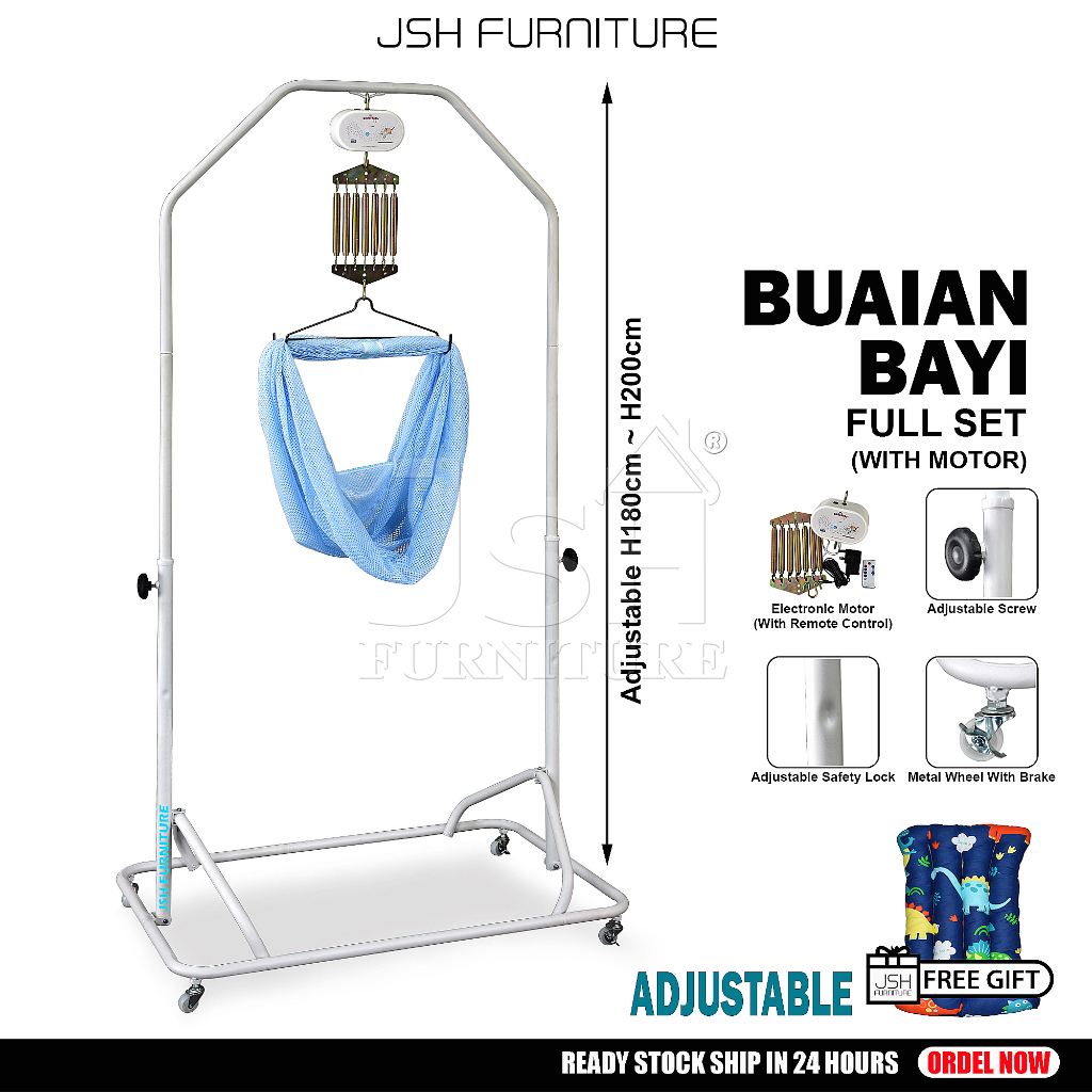 Baby Cradle Stand JSH SC2 - Buaian Bayi Sarong Cradle Spring Cot Rack Swing Rangka Buai Baby Besi