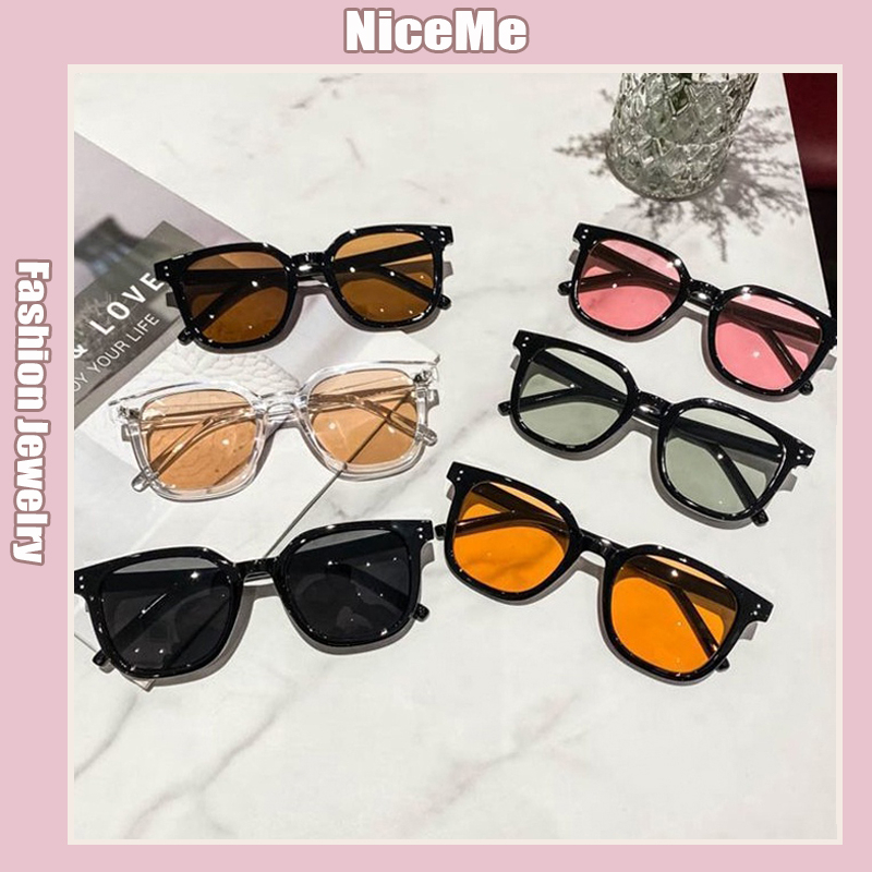 Fashion Sunglasses Korean Square Glasses Brown Retro Sunglasses Men's and Women's Glasses Cermin Mata Hitam 男士墨镜