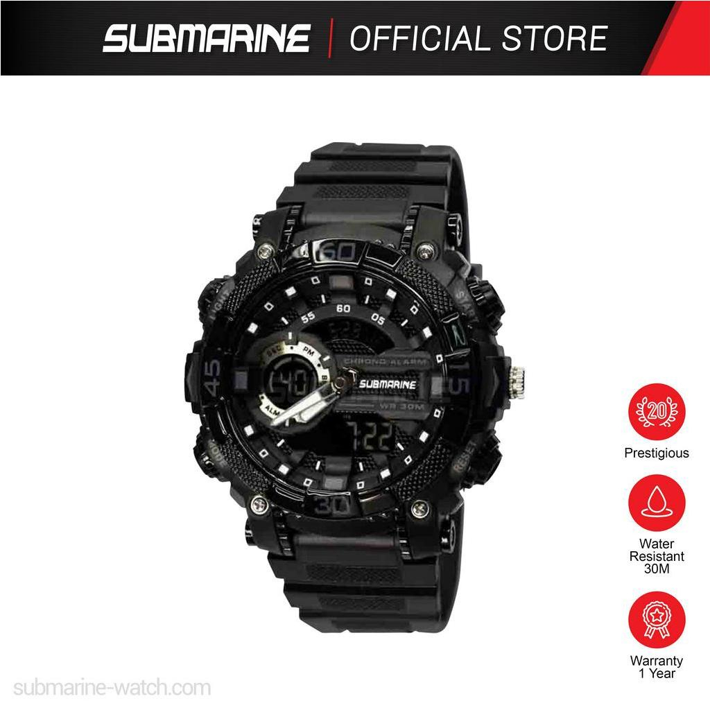 SUBMARINE Men Watch Analog Digital Fashion Boy Waterproof LED Jam Tangan Lelaki TP-3193-M-PS-AN