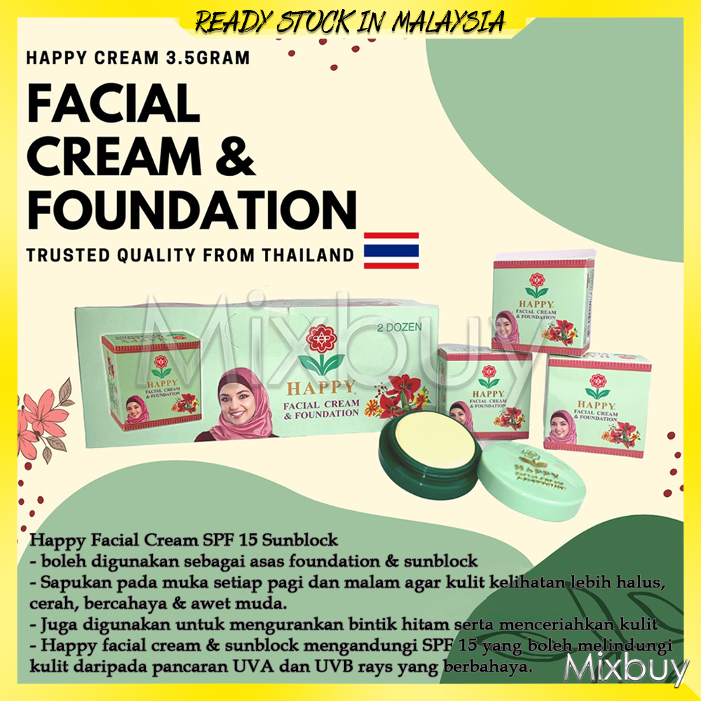 Happy Facial Cream Sunblock Spf30+ PA++ 3.5g