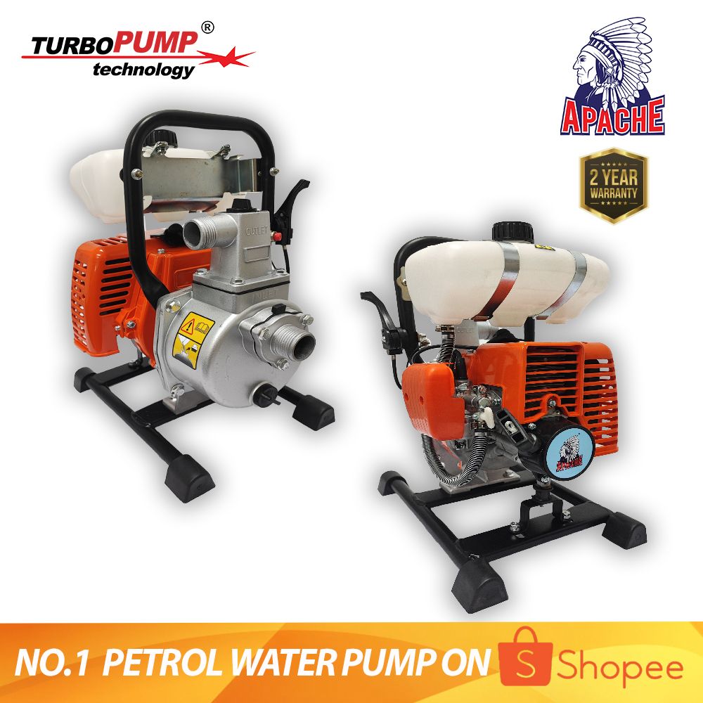 APACHE TurboPUMP | 2-Stroke | Gasoline Water Pump Petrol RON95 (1"/25mm/200L/Min) | WP10 |