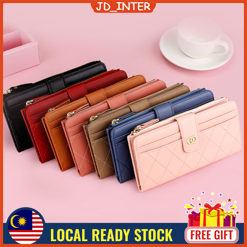 Malaysia Ready Stock Woman Long Wallet Multi-Card Holders Clutch Purse Bag Fashion Minimalist Wallet