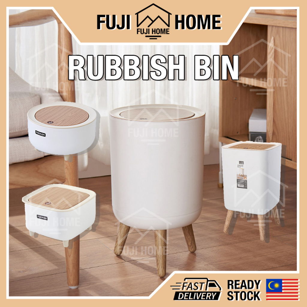 READY STOCK10L 7L 2L Trash Can Nordic Style High Foot Dustbin Kitchen Rubbish Bin Desktop Bin Table Bin Tong Sampah