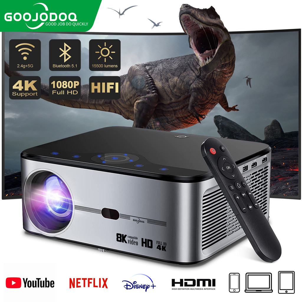 GOOJODOQ{warranty}1080P 8K Mini Projector for phone Full HD Home Projector portable projector screen Mini WiFi Projector