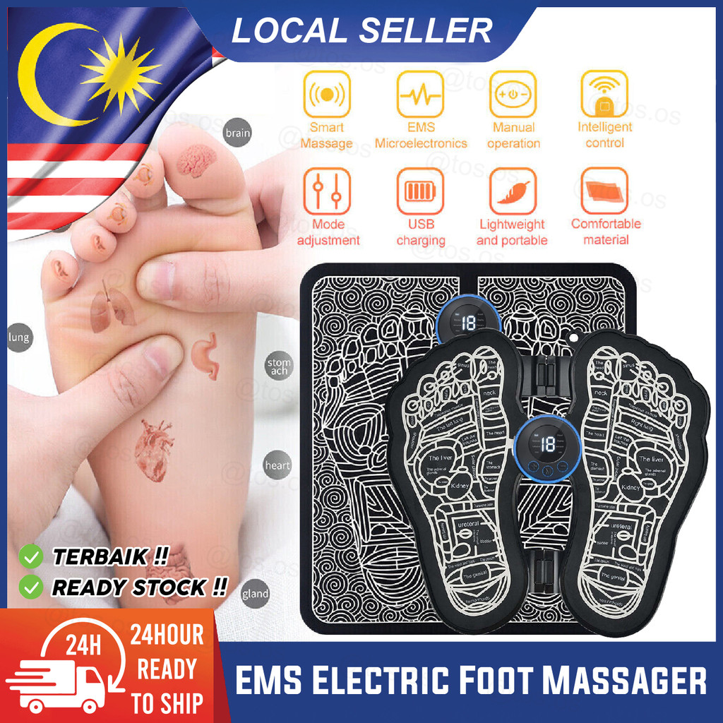 EMS Electric Foot Acupressure Massager Muscle Stimulator Blood Circulation Pain Relief / EMS Terapi Akupuntur