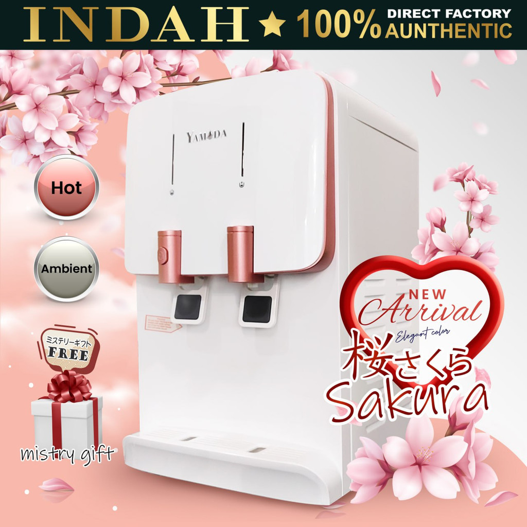 Yamda Mild Alkaline Water Dispenser Hot & Normal Model Sakura With 4 JAKIM Halal SIRIM Water Filter