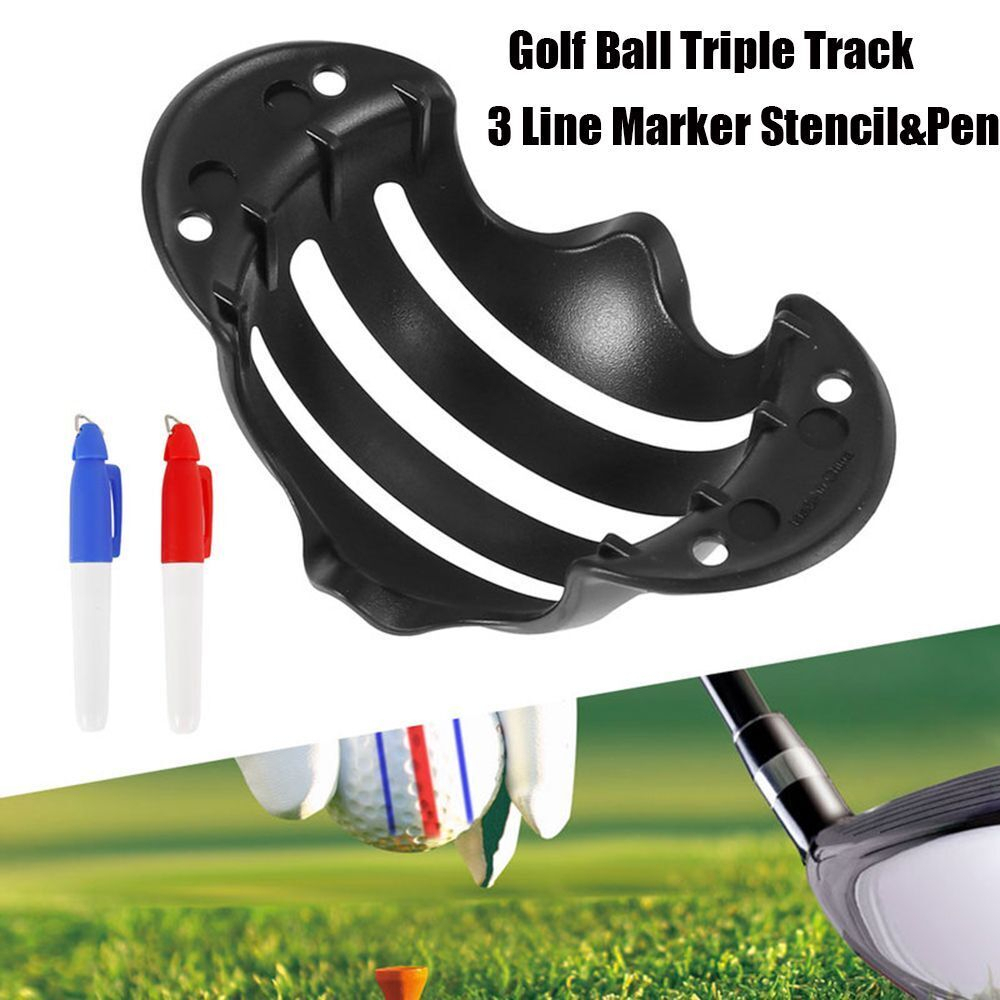 Brand New Ball Triple Track 3 Line Marker with 2 Pen Golf Ball Marker