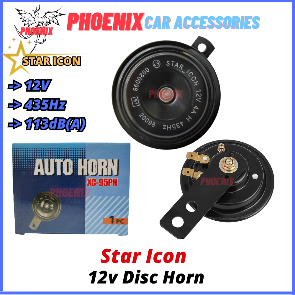 STAR ICON Classic Disc Horn Set (2 Pcs) 12V for CAR MOTOR 110dB dual tone Super Loud Siren Kereta PROTON PERODUA