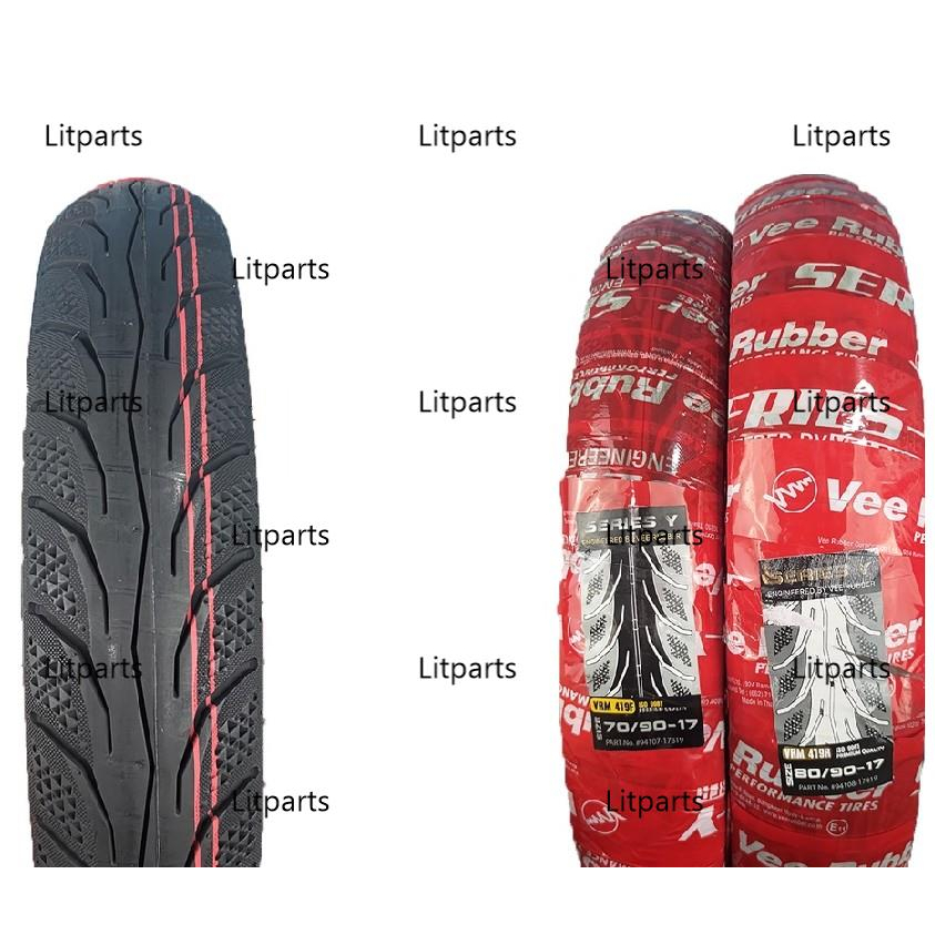 [100% Original Yamaha] VEE RUBBER VEERUBBER Tyre Tire Tayar Tubeless VRM419 VRM419R Diamond 80/90-17 Year 2018 / 2019