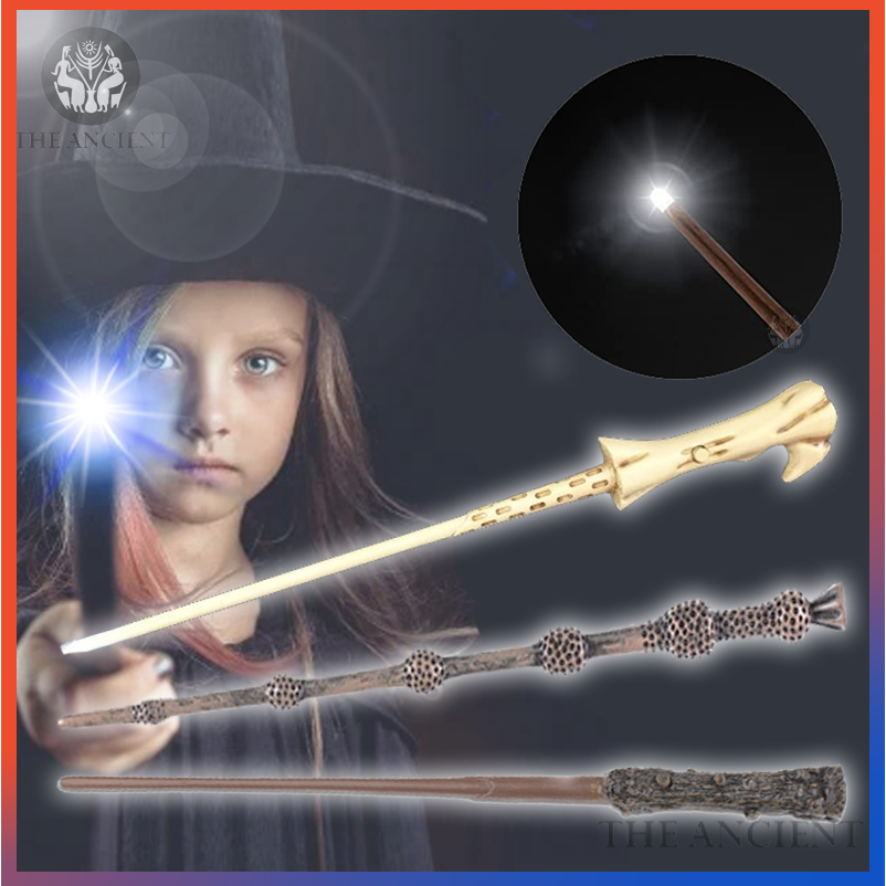 LED Magic Wand, Mainan Tongkat Sihir: The Elder Wands Harry Wizard Staff with Light Cosplay Kids Toy Accessory Gift Box