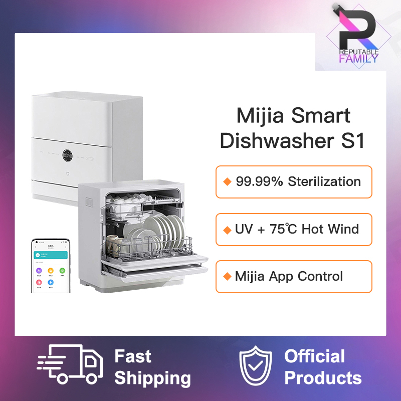 【NEW】Xiaomi Mijia Dishwasher Machine S1 Smart Desktop 5 Sets Automatic High Temperature Sterilization Brush Bowl