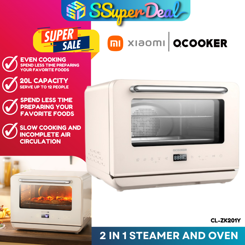 Xiaomi OCOOKER Steam and Cook Oven 20L Large Capacity 蒸烤一体丨圈厨家用智能蒸烤箱 复古白 20L